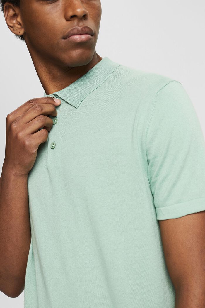 Z włóknem TENCEL™: koszulka polo w dzianinowym stylu, LIGHT GREEN, detail image number 2