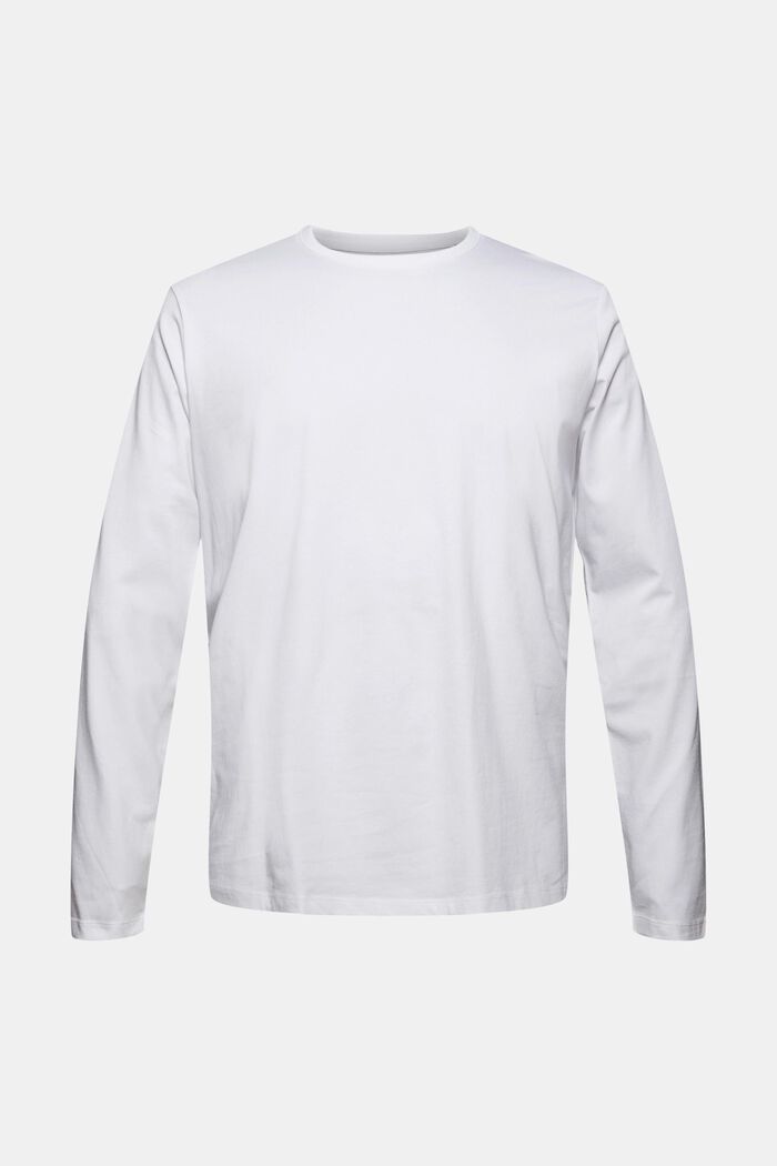 Jerseyowa bluzka z długim rękawem ze 100% bawełny ekologicznej, WHITE, detail image number 8