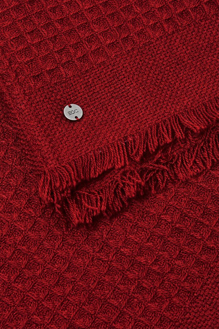 Fakturalny szal pętla, BORDEAUX RED, detail image number 1