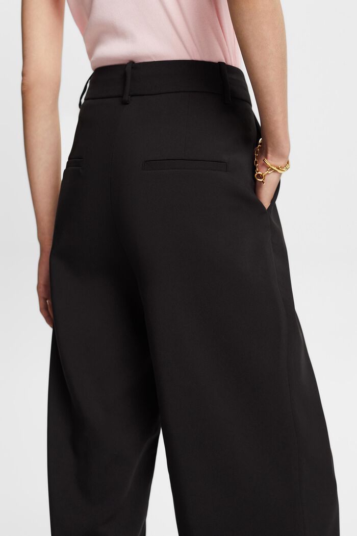 Tkane spodnie z szerokimi nogawkami, BLACK, detail image number 2