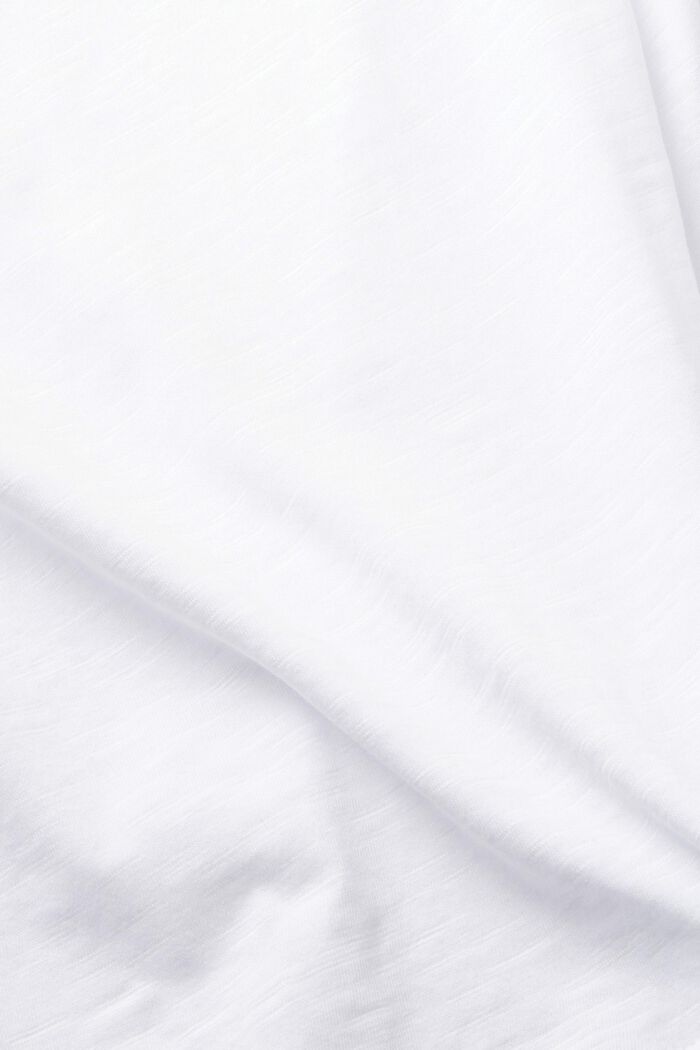 T-shirt z węzełkowej bawełny, WHITE, detail image number 4