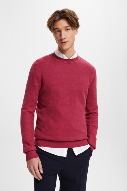 Sweter w paski, CHERRY RED, overview