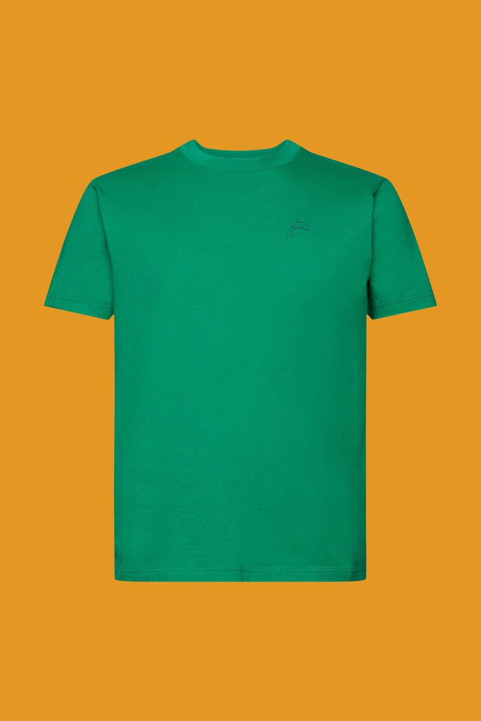 Bawełniany T-shirt z nadrukowanym delfinem, GREEN, detail image number 6
