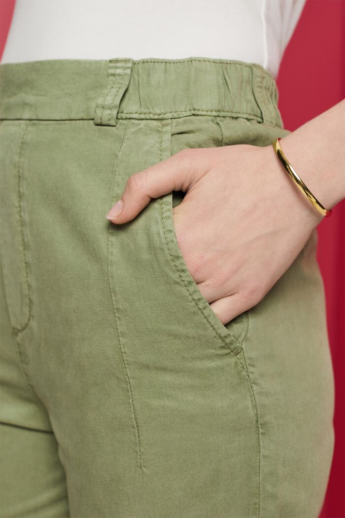Skrócone spodnie chino bez zapięcia, PALE KHAKI, detail image number 2