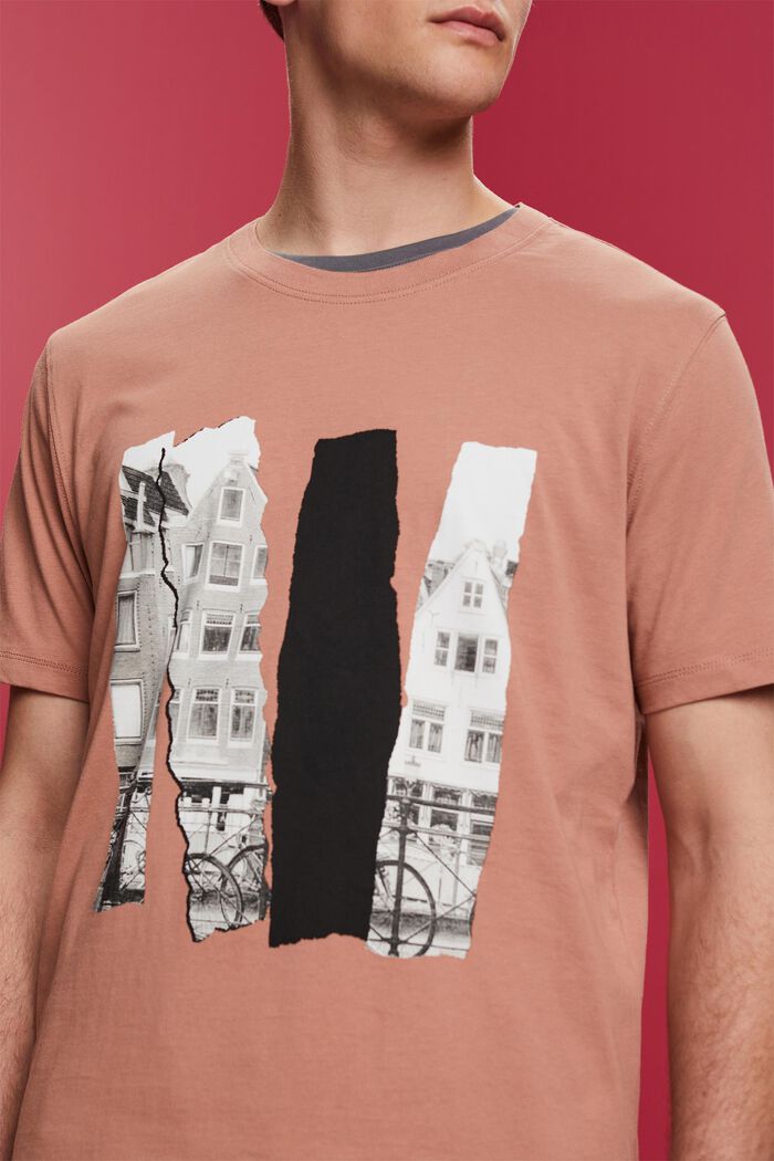 T-shirt z okrągłym dekoltem i nadrukiem, 100% bawełny, DARK OLD PINK, detail image number 2