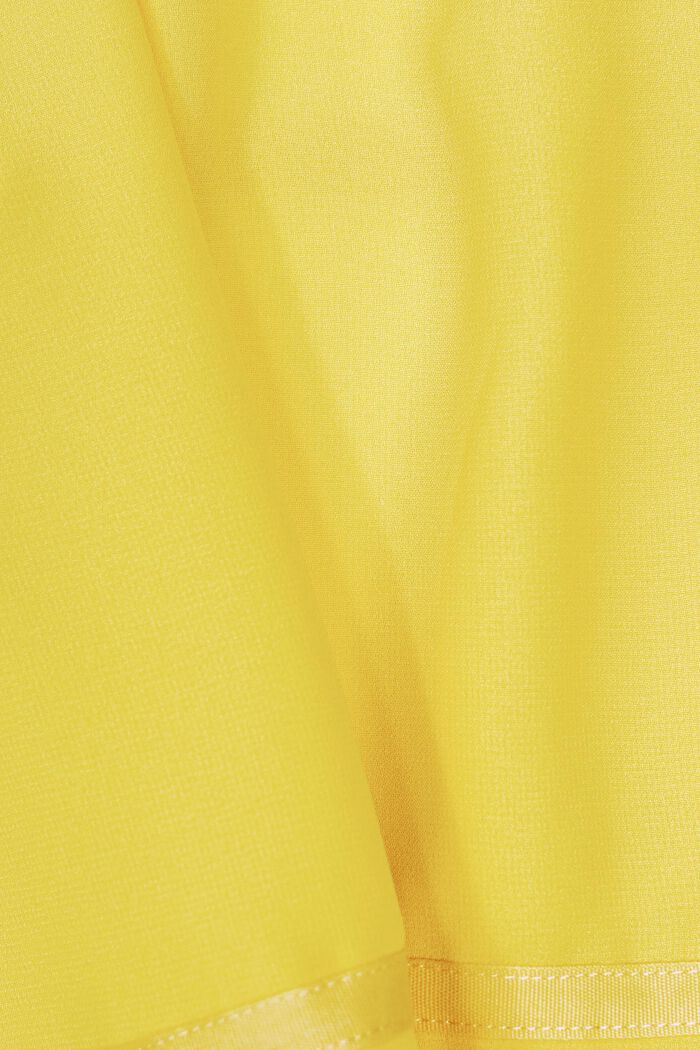 Bluzka szyfonowa bez rękawów z baskinką, YELLOW, detail image number 5