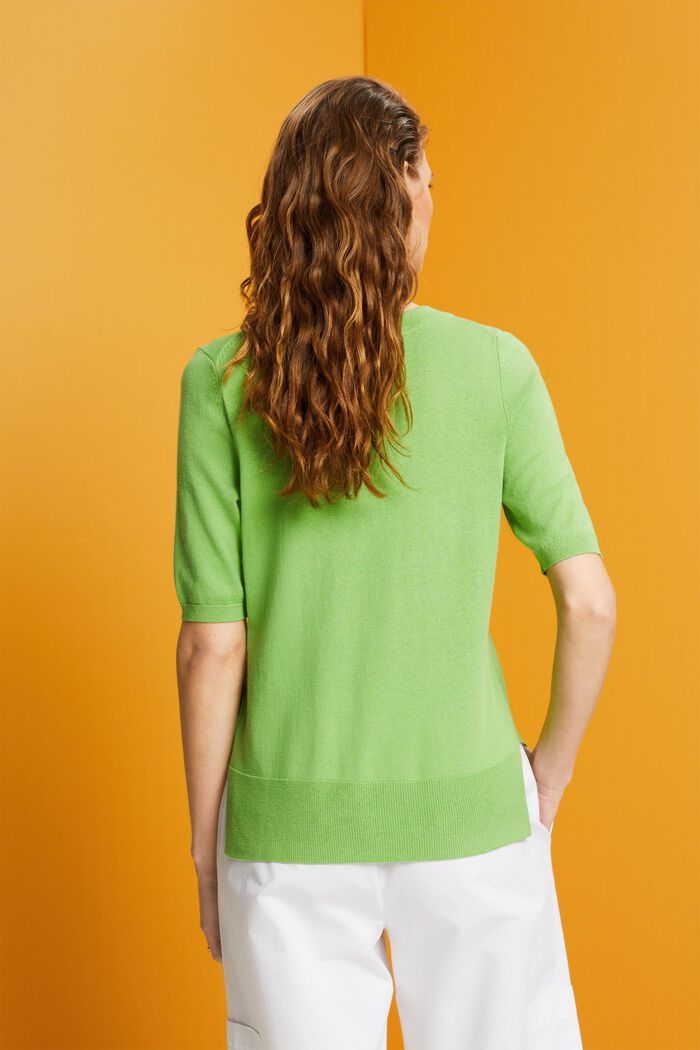 Sweter z krótkim rękawem, mieszanka bawełniana, GREEN, detail image number 3
