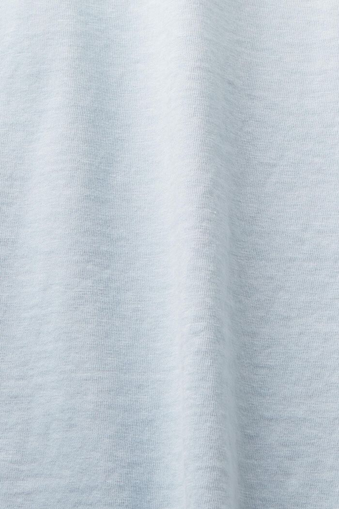 Logowany T-shirt z bawełnianego dżerseju, LIGHT BLUE, detail image number 4