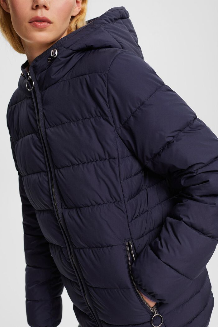 Pikowana kurtka z podszewką w kontrastowym kolorze, NAVY, detail image number 0