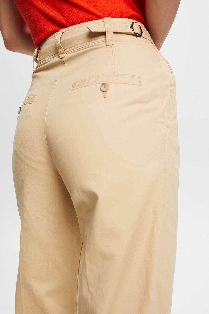 Spodnie chino z szerokimi nogawkami, SAND, detail image number 4