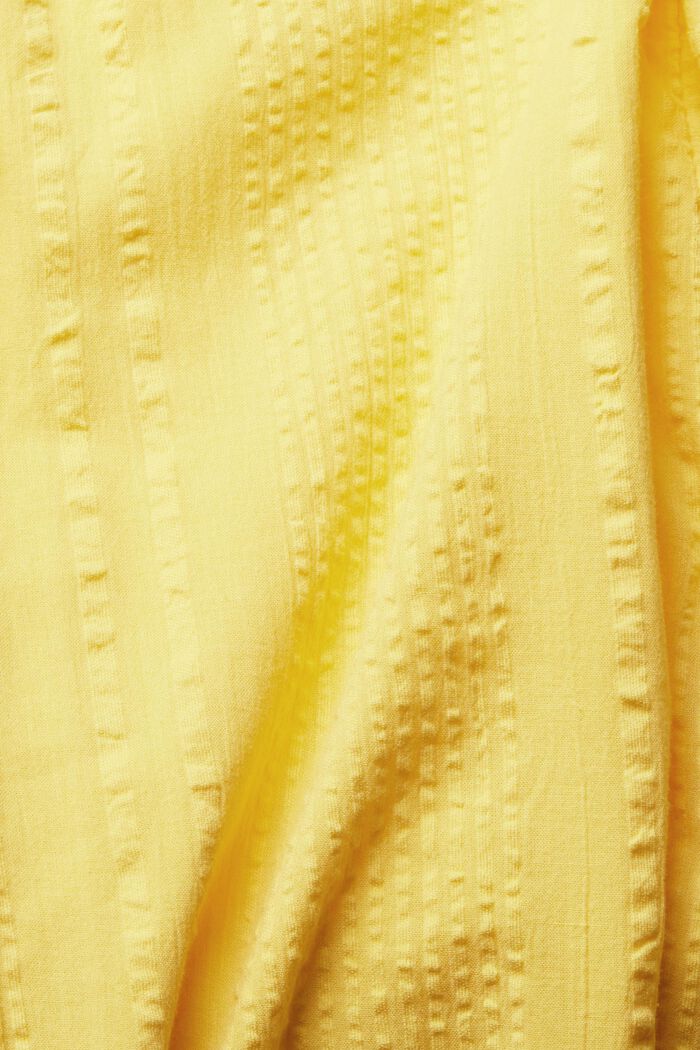 Sukienka z fakturowanej bawełny, YELLOW, detail image number 1