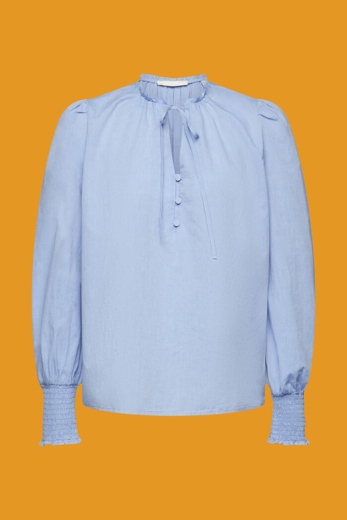 Bawełniana bluzka z wiązanym detalem, NAVY, detail image number 6