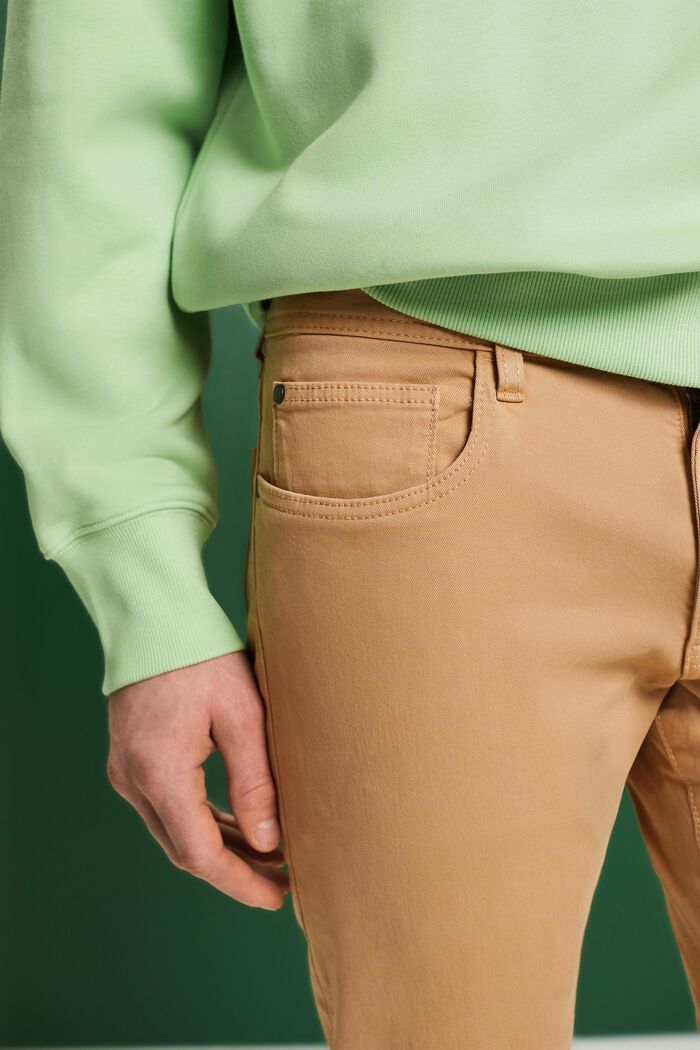 Spodnie slim fit, bawełna organiczna, BEIGE, detail image number 2