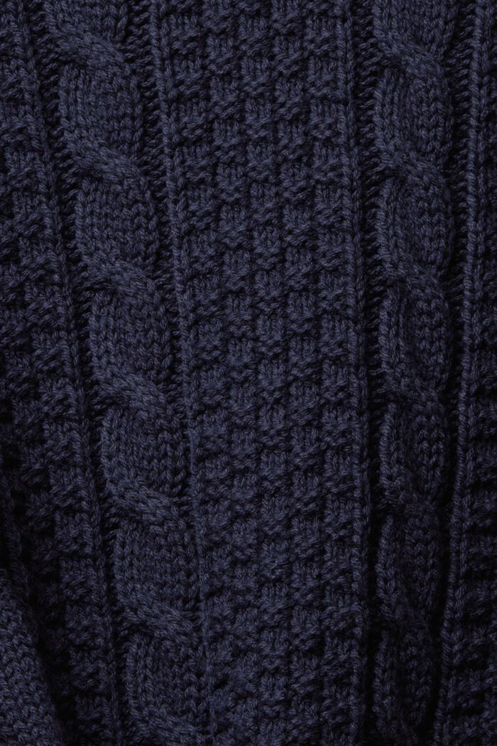 Sweter z warkoczowym wzorem, NAVY, detail image number 1