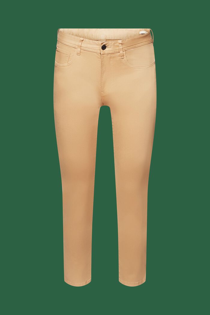 Spodnie slim fit, bawełna organiczna, BEIGE, detail image number 7