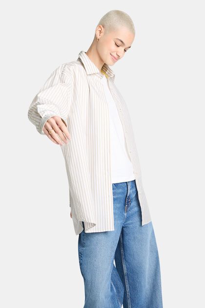 Koszula z paski z popeliny bawełnianej