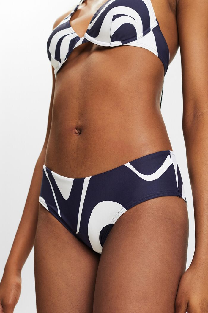 Dół od bikini w stylu biodrówek z nadrukiem, NAVY, detail image number 1