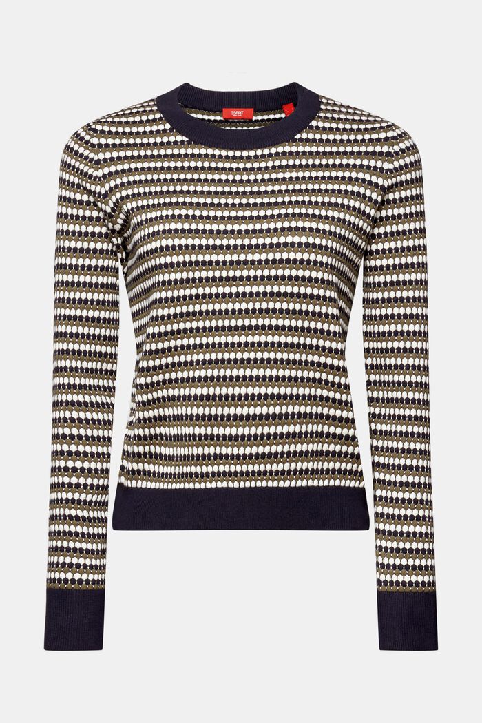 Kolorowy sweter, mieszanka z bawełną, NAVY, detail image number 6
