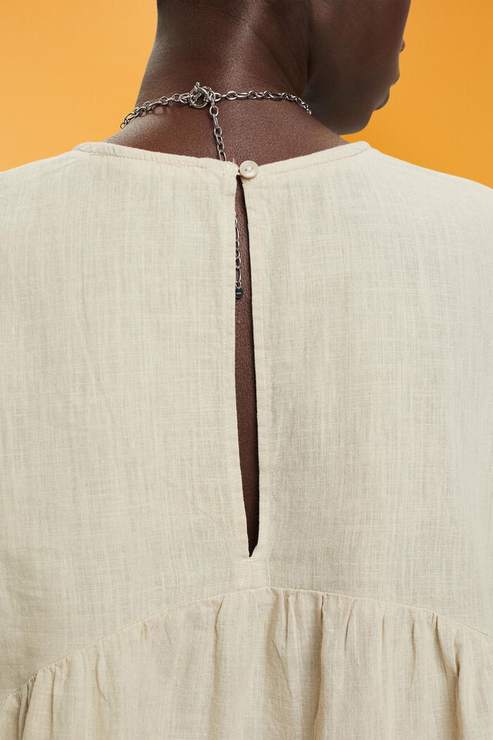 Bluzka z krótkim rękawem ze zrównoważonej bawełny, DUSTY GREEN, detail image number 2