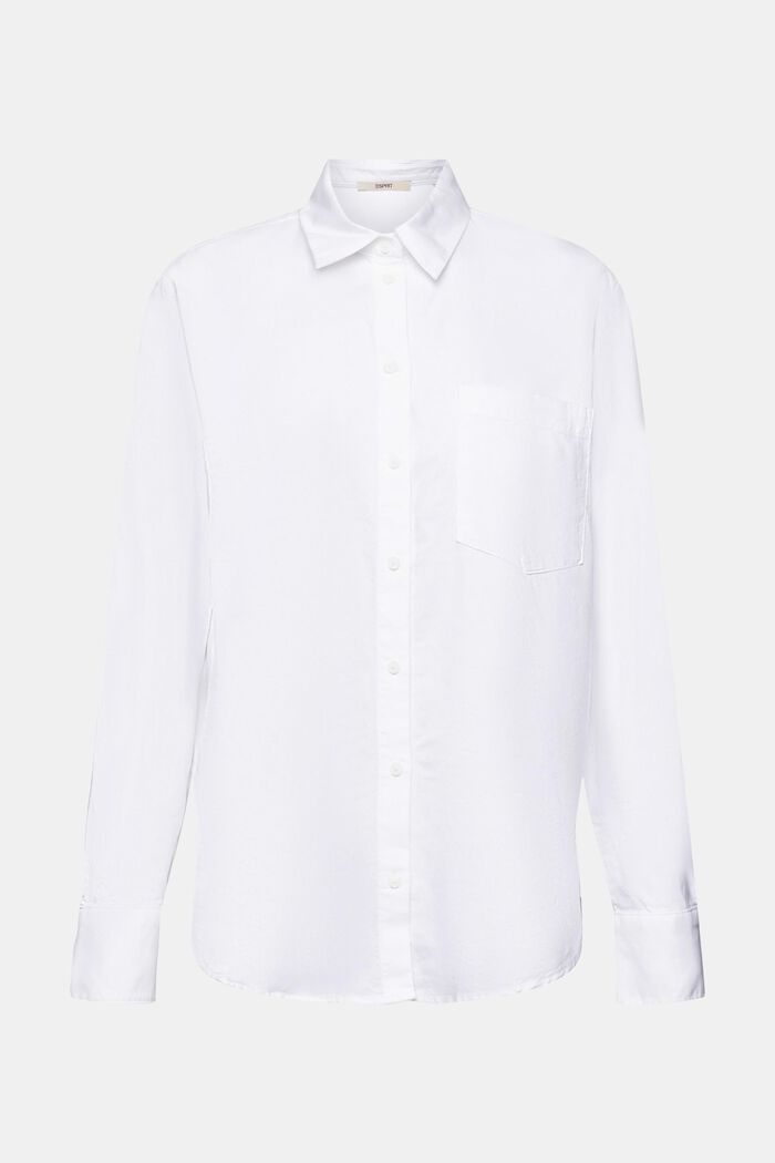 Bawełniana bluzka z kieszenią, WHITE, detail image number 6