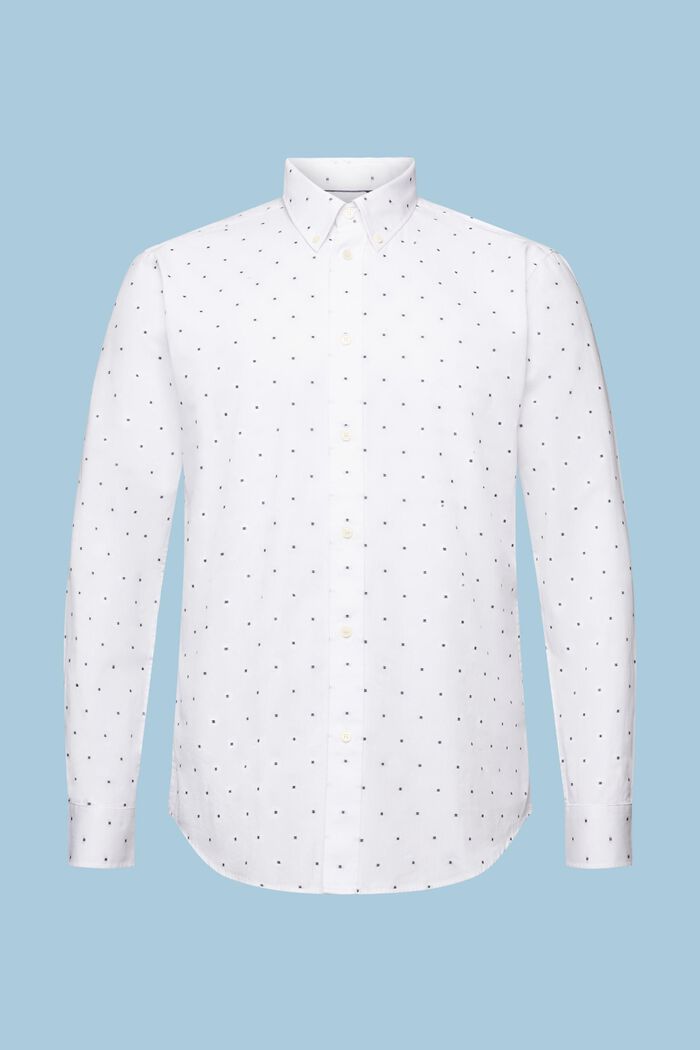 Koszula z bawełny z haftem, fason slim fit, WHITE, detail image number 7