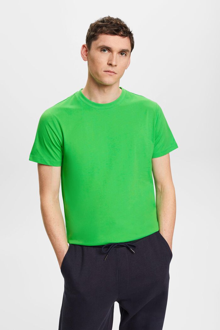 T-shirt z okrągłym dekoltem z dżerseju, GREEN, detail image number 0