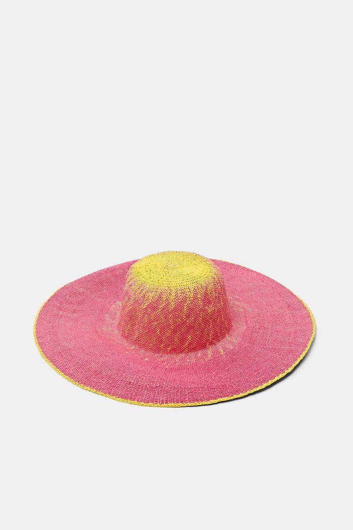 Dwukolorowy kapelusz ombré, PINK FUCHSIA, detail image number 0
