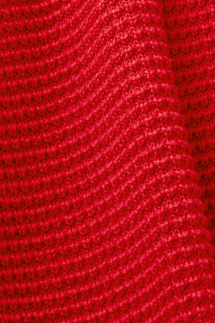 Sweter z fakturalnej dzianiny, DARK RED, detail image number 5
