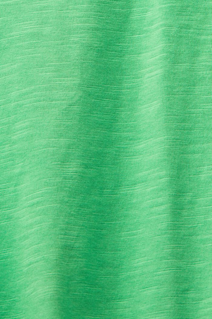 T-shirt z węzełkowej bawełny, GREEN, detail image number 4