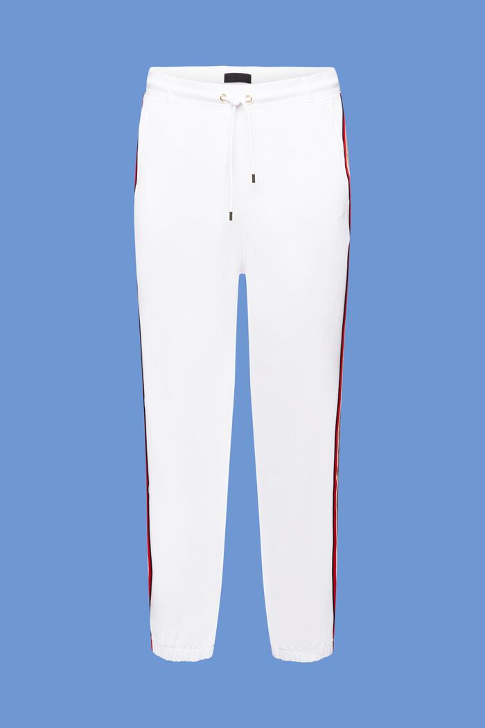 Bawełniane spodnie dresowe w paski, WHITE, detail image number 6