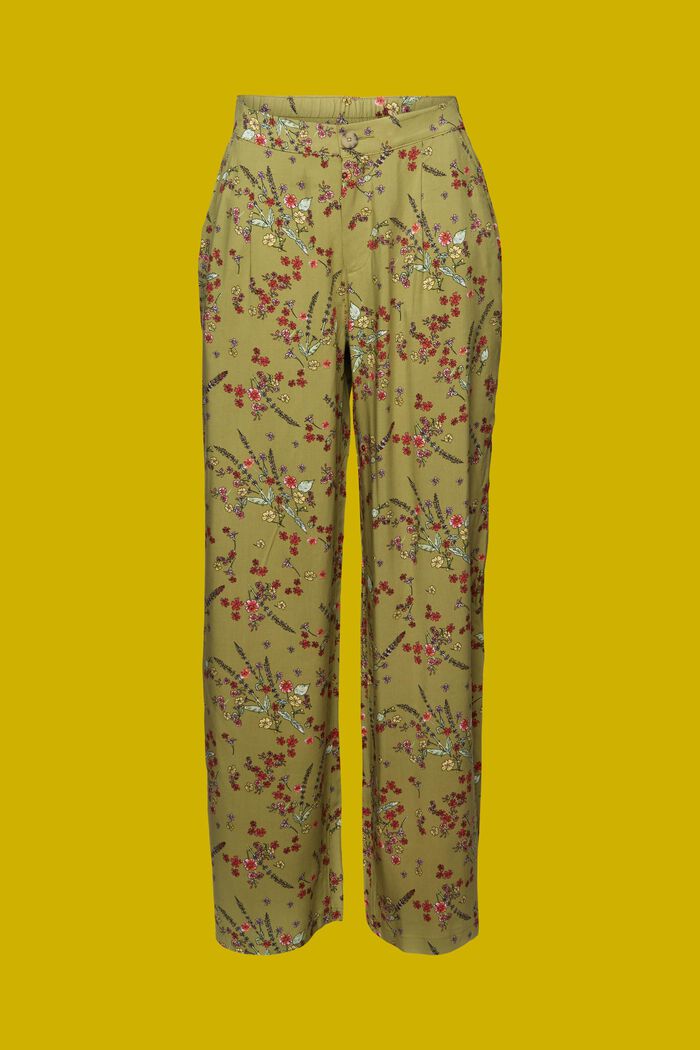 Spodnie z szerokimi nogawkami, LENZING™ ECOVERO™, PISTACHIO GREEN, detail image number 7