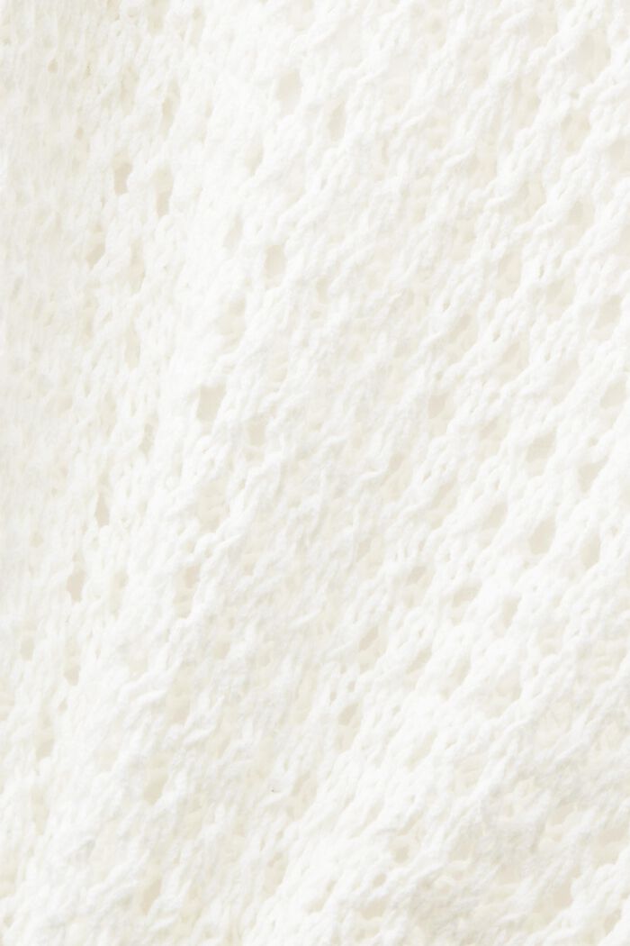 Sweter z dzianinowej siateczki o otwartych oczkach, OFF WHITE, detail image number 5