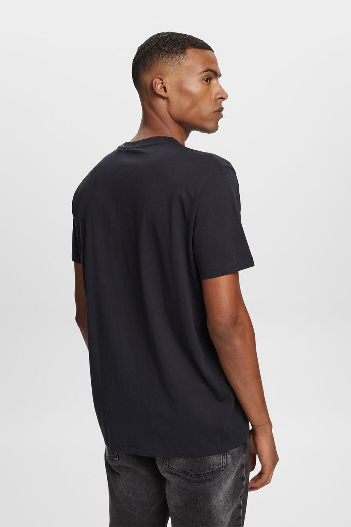 Jerseyowy T-shirt z logo, 100% bawełny, BLACK, detail image number 3