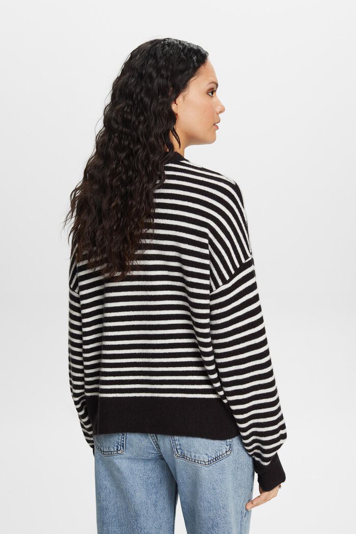 Dzianinowy sweter z szerokimi rękawami, NEW BLACK, detail image number 3