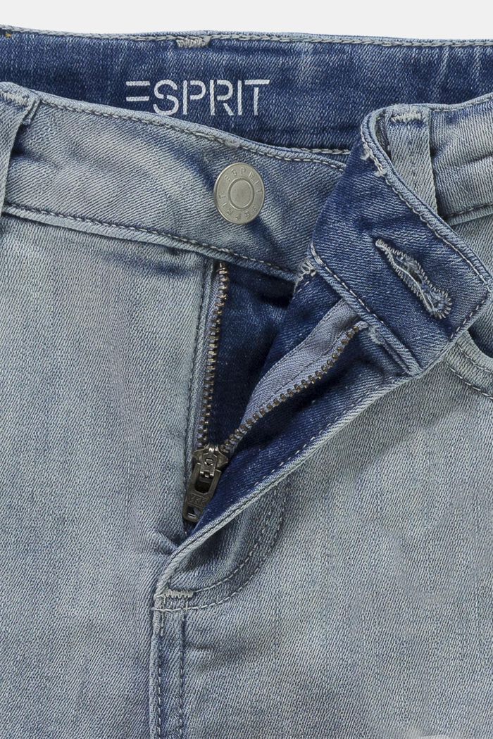 Dżinsowe szorty z regulowanym pasem, BLUE BLEACHED, detail image number 2