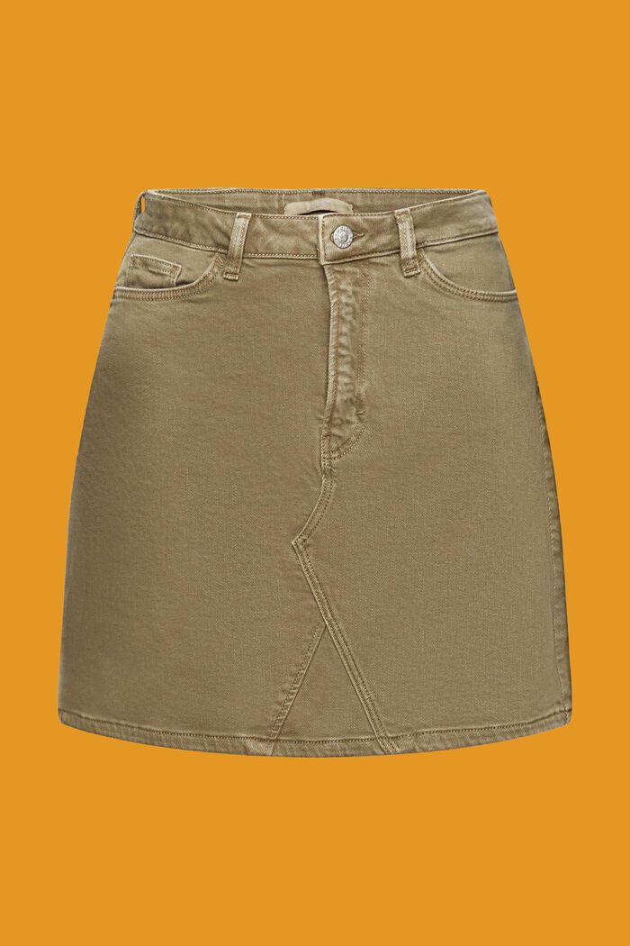 Spódniczka mini z tkaniny, KHAKI GREEN, detail image number 8