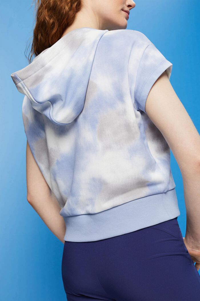 Bluza z kapturem, krótkim rękawem i nadrukiem, GREY BLUE, detail image number 2