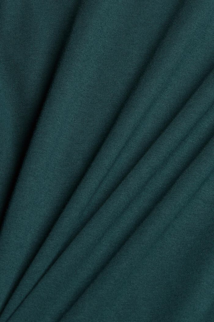 Jerseyowa bluzka z długim rękawem ze 100% bawełny ekologicznej, TEAL BLUE, detail image number 4