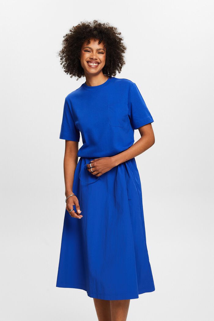 Sukienka midi z różnych materiałów, BRIGHT BLUE, detail image number 4