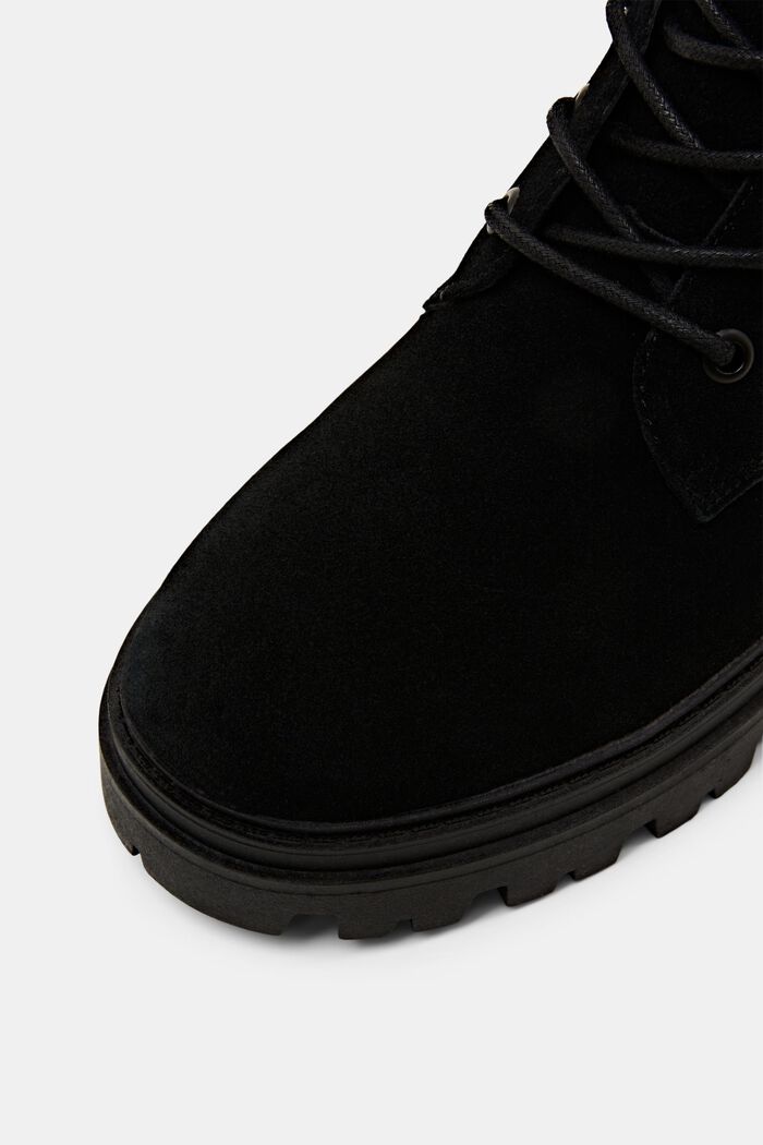 Zamszowe sznurowane buty, BLACK, detail image number 3