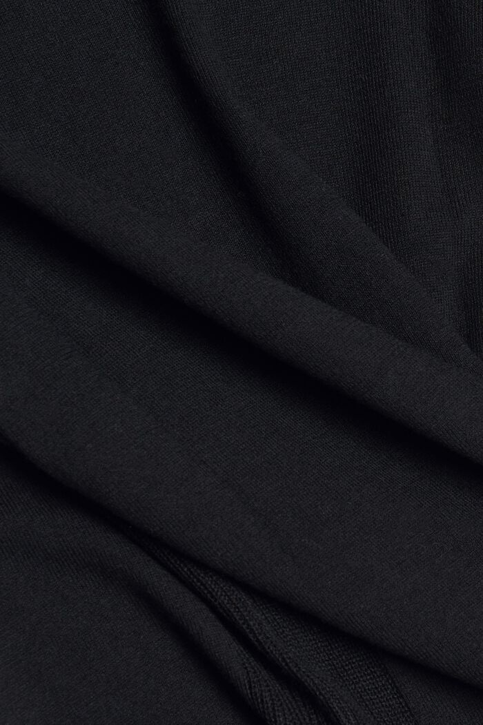 Kardigan z wycięciem w serek z mieszanki z bawełną ekologiczną, BLACK, detail image number 1