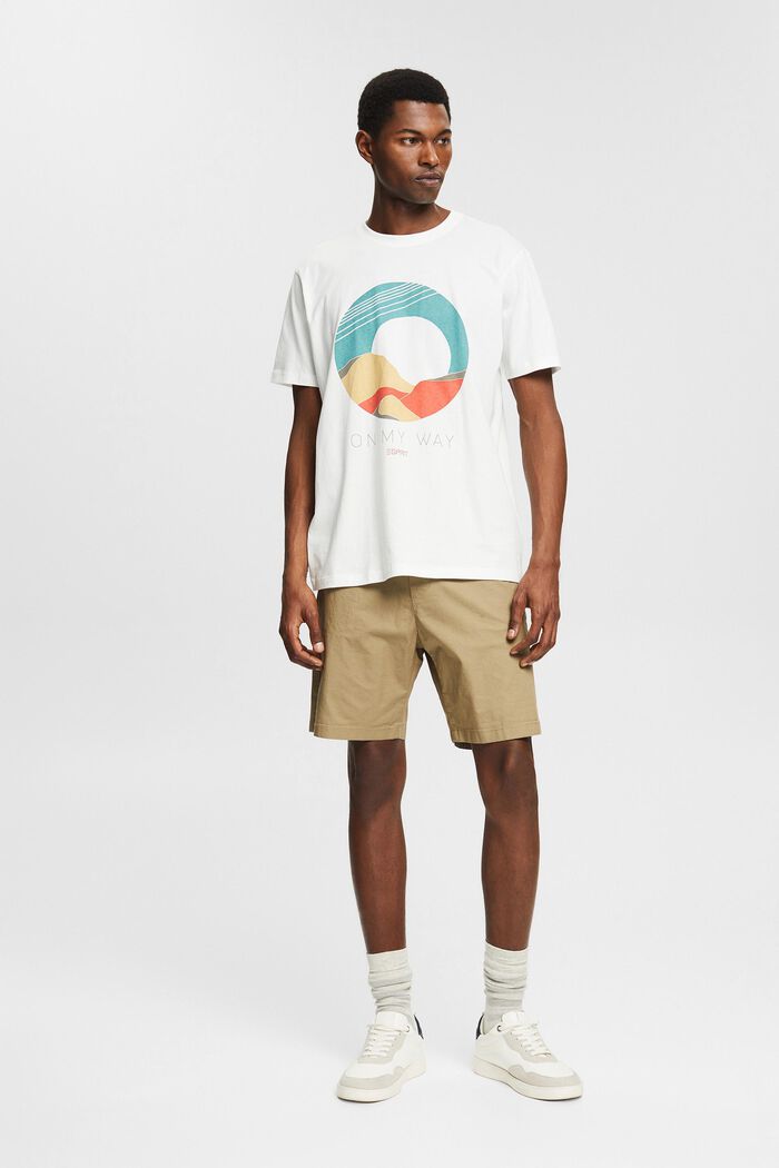T-shirt z nadrukiem z bawełny ekologicznej, OFF WHITE, detail image number 5