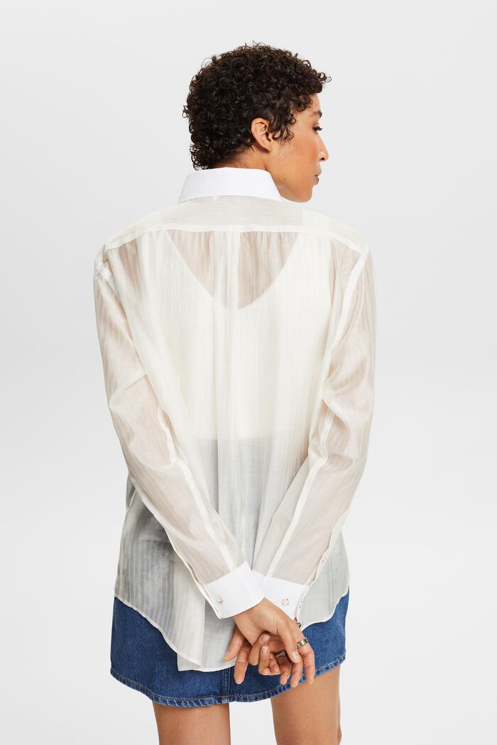 Koszula z półprzejrzystym wzorem w paski, ICE, detail image number 2