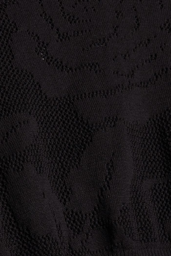 Sweter z ażurowej dzianiny, BLACK, detail image number 1
