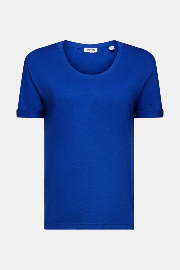 Cieniowana koszulka z łódkowym dekoltem, BRIGHT BLUE, detail image number 6