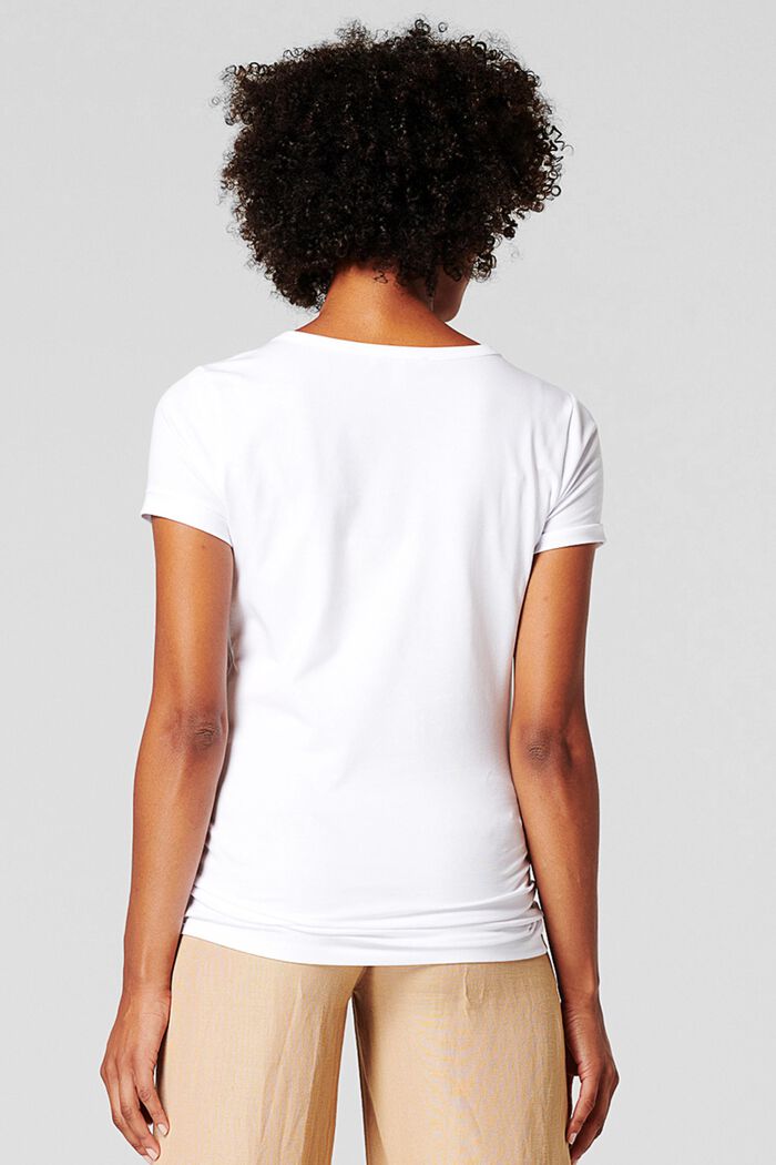 T-shirt z nadrukiem w kwiaty, bawełna organiczna, BRIGHT WHITE, detail image number 1