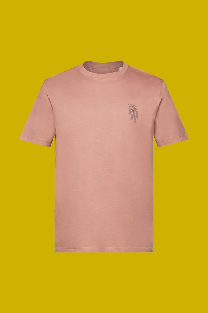 T-shirt z logo, 100% bawełna, DARK OLD PINK, detail image number 6