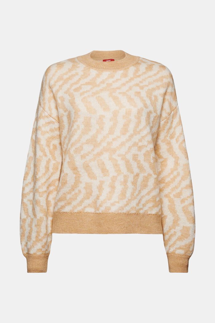 Sweter z mieszanki wełny i moheru, DUSTY NUDE, detail image number 7