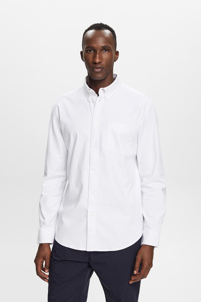 Koszula z diagonalu, fason regular fit, WHITE, detail image number 1
