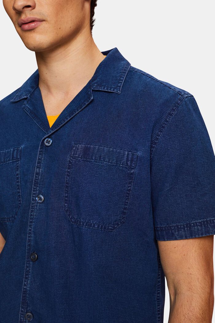 Koszula dżinsowa z krótkim rękawem, 100% bawełny, BLUE DARK WASHED, detail image number 2